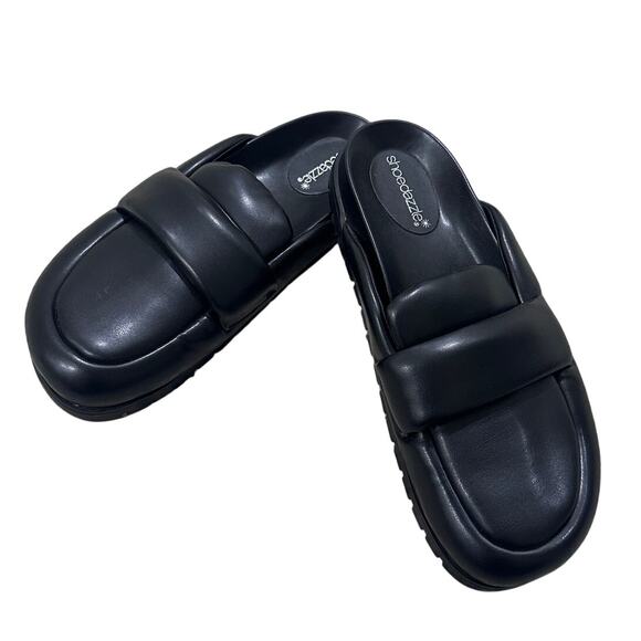 Shoedazzle Leni Padded Slingback Loafers Faux Leather, Black, NWOT, size 8.5 - Picture 1 of 6